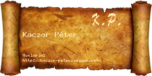 Kaczor Péter névjegykártya