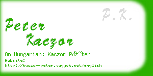 peter kaczor business card